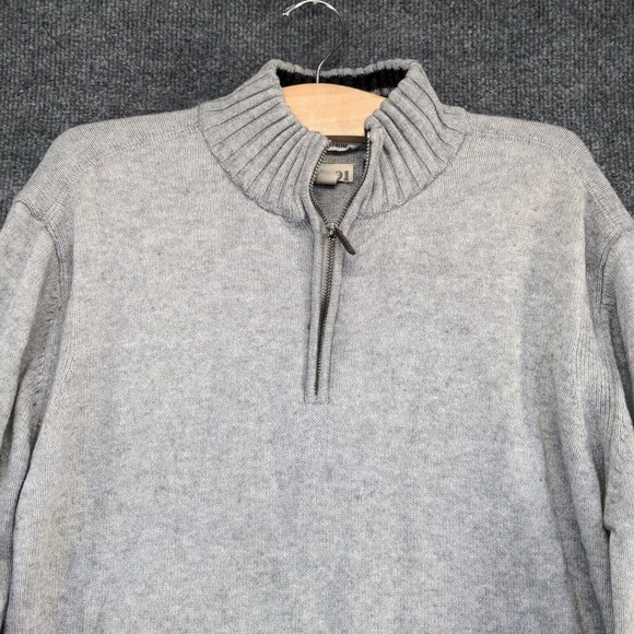 Nordstrom 1901 Men's 1/4 Zip Cashmere Cotton Sweater Gray Size L - Picture 6 of 12